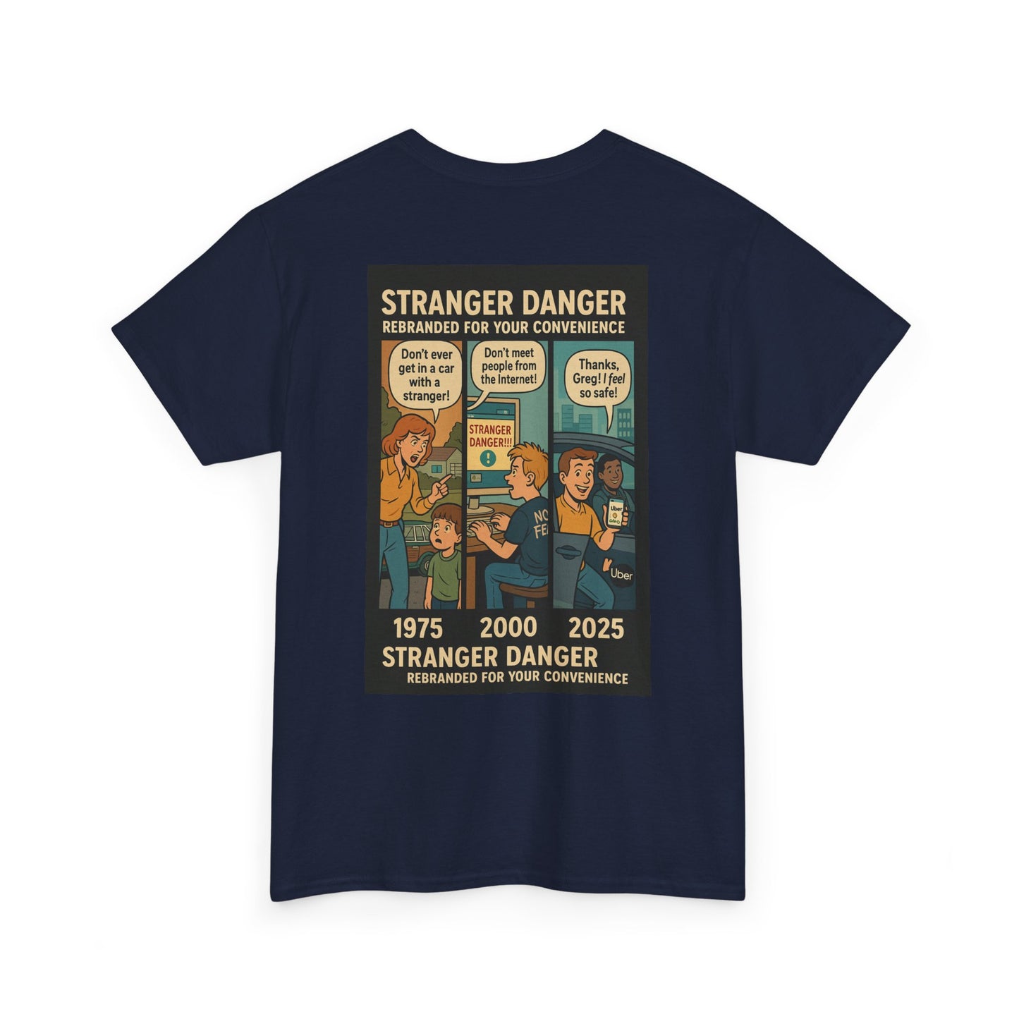 Stranger Danger Unisex Heavy Cotton Tee - Fun Vintage Graphic T-Shirt