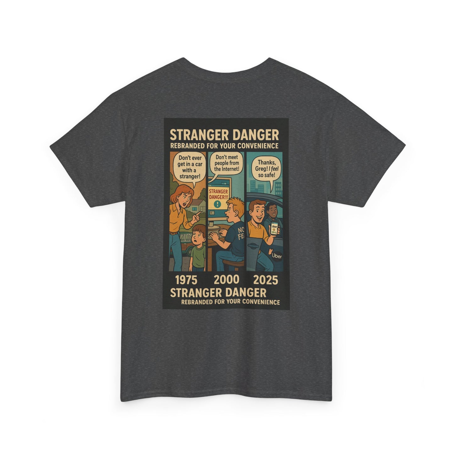Stranger Danger Unisex Heavy Cotton Tee - Fun Vintage Graphic T-Shirt
