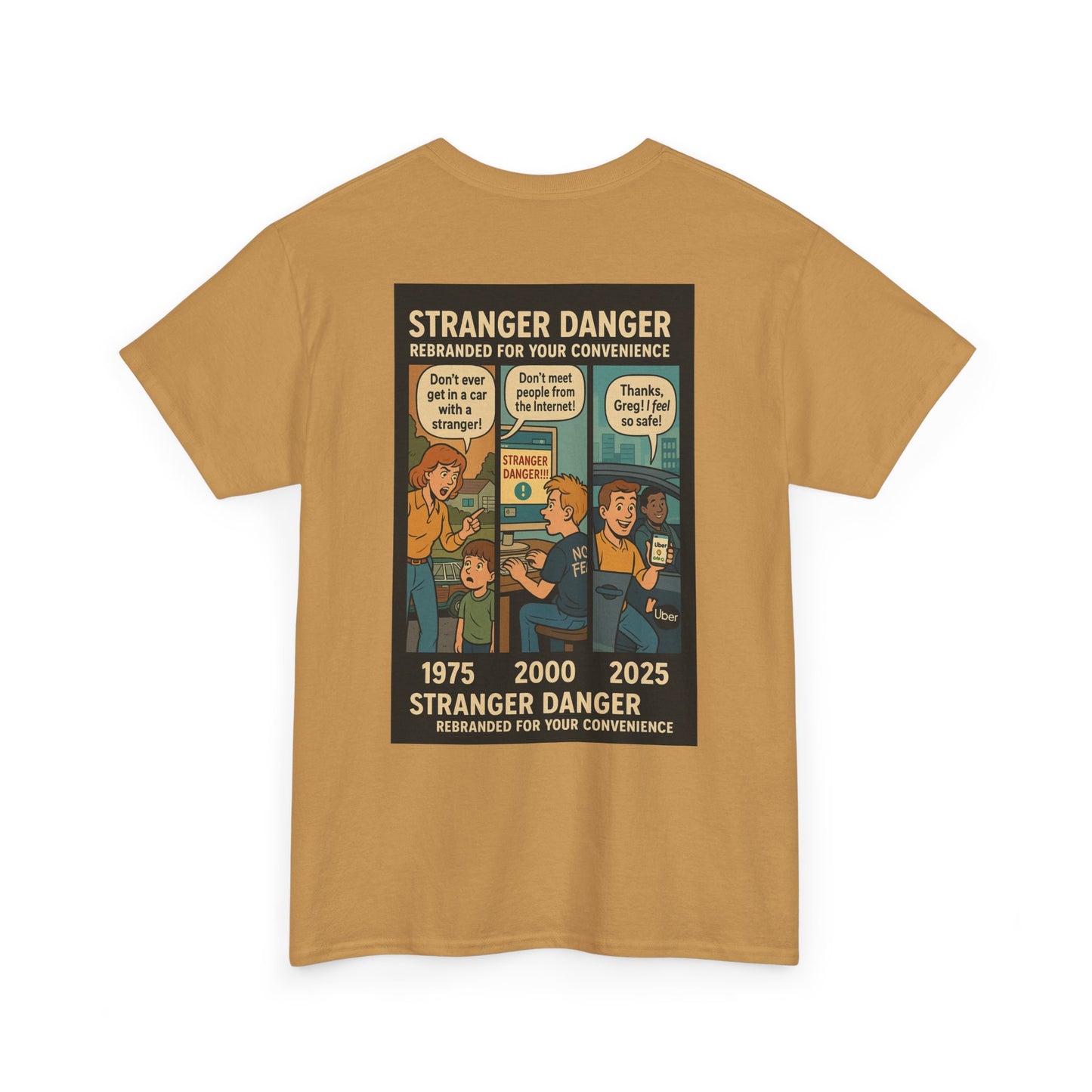 Stranger Danger Unisex Heavy Cotton Tee - Fun Vintage Graphic T-Shirt