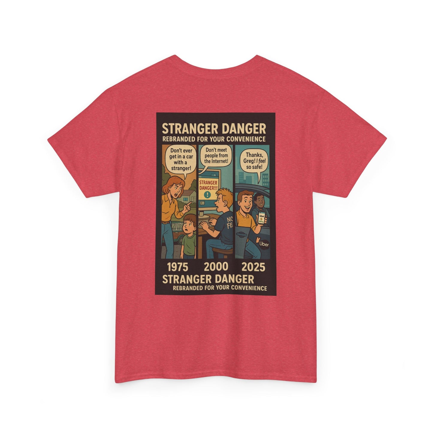 Stranger Danger Unisex Heavy Cotton Tee - Fun Vintage Graphic T-Shirt