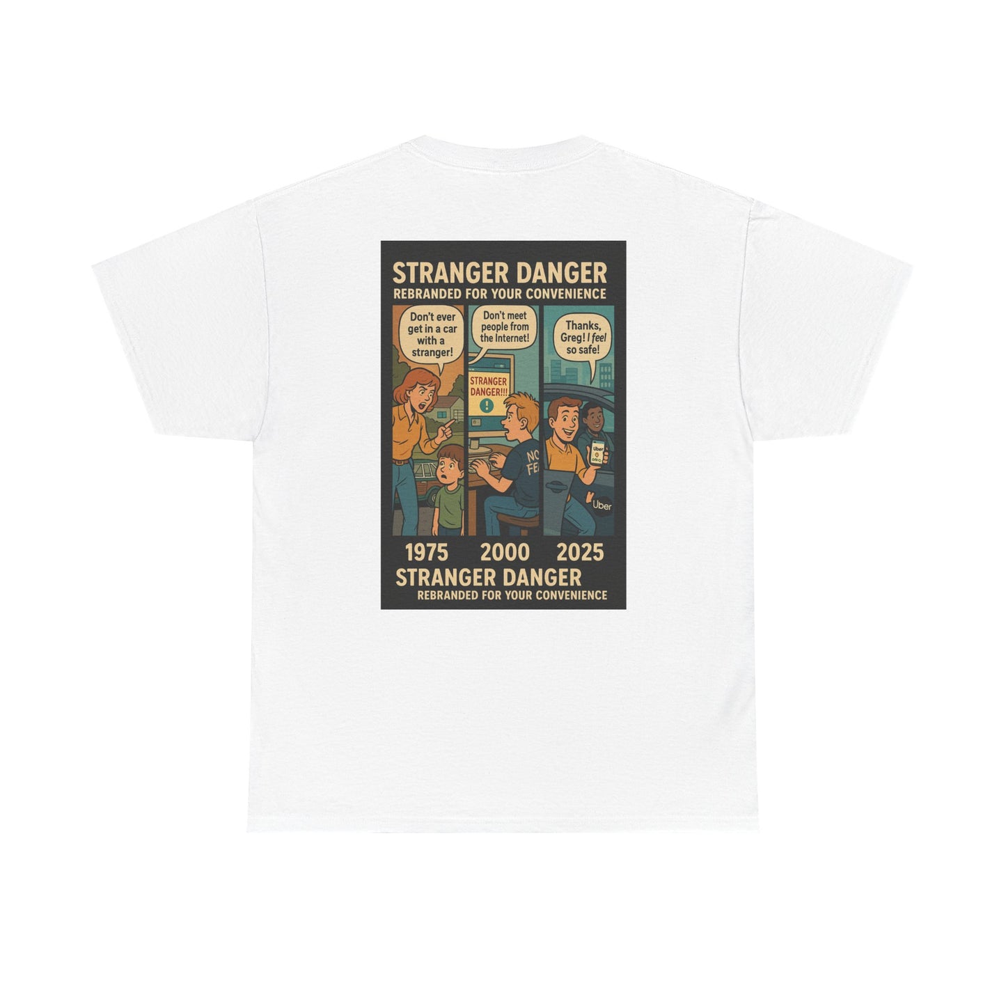 Stranger Danger Unisex Heavy Cotton Tee - Fun Vintage Graphic T-Shirt