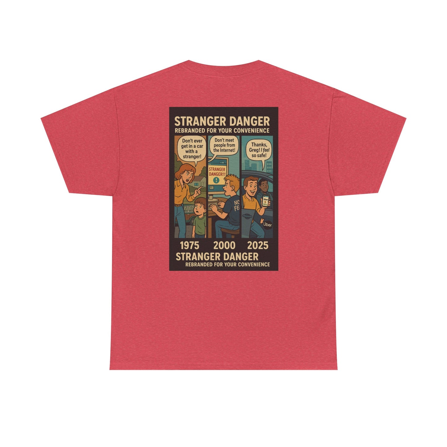 Stranger Danger Unisex Heavy Cotton Tee - Fun Vintage Graphic T-Shirt