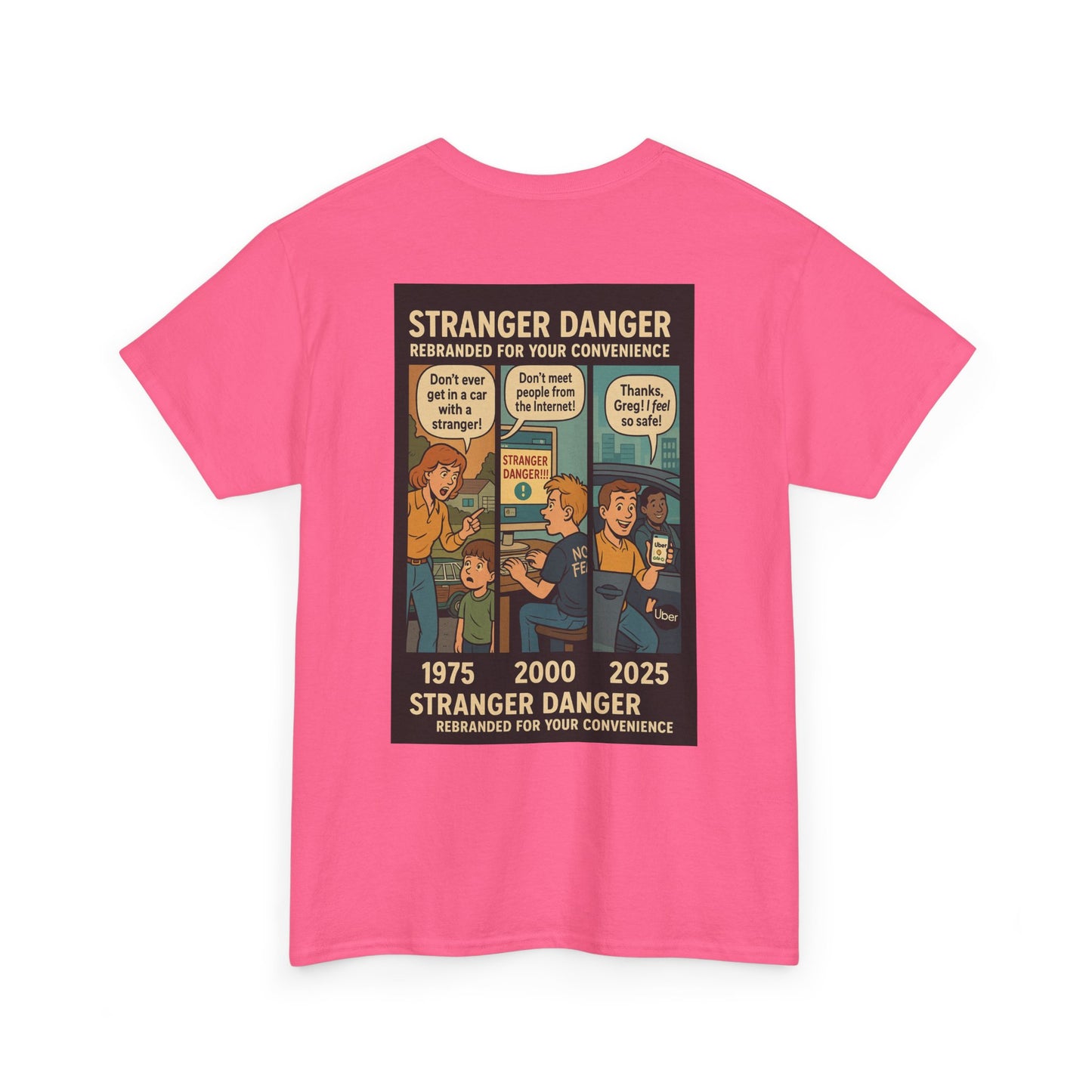 Stranger Danger Unisex Heavy Cotton Tee - Fun Vintage Graphic T-Shirt