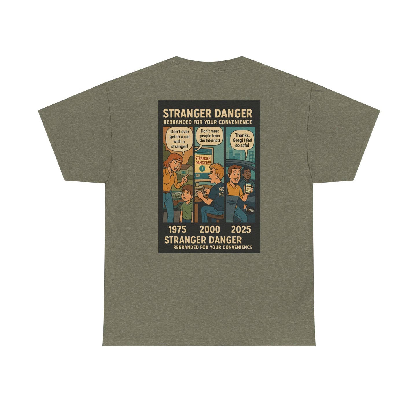 Stranger Danger Unisex Heavy Cotton Tee - Fun Vintage Graphic T-Shirt