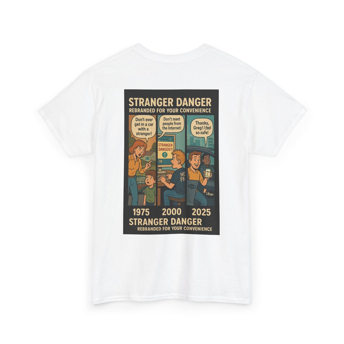 Stranger Danger Unisex Heavy Cotton Tee - Fun Vintage Graphic T-Shirt