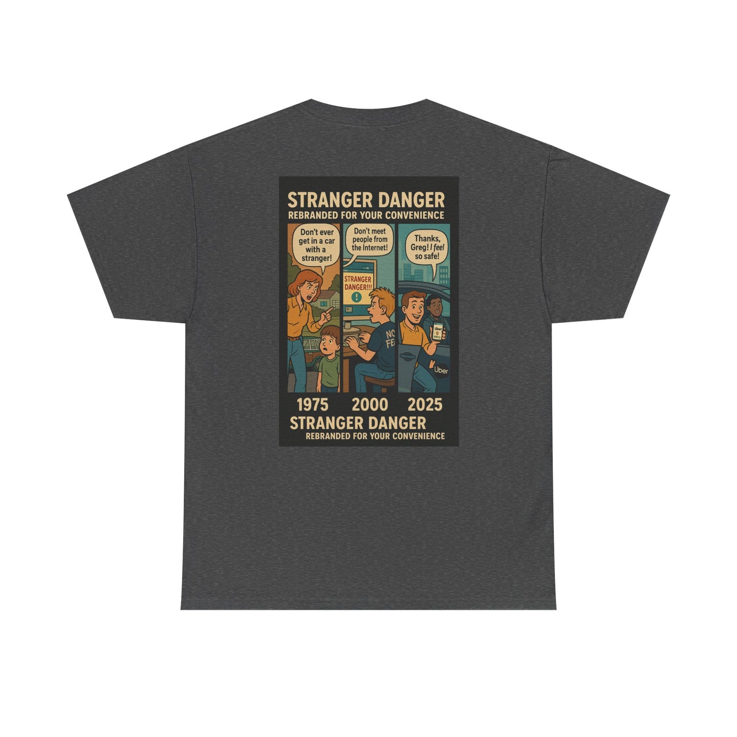 Stranger Danger Unisex Heavy Cotton Tee - Fun Vintage Graphic T-Shirt