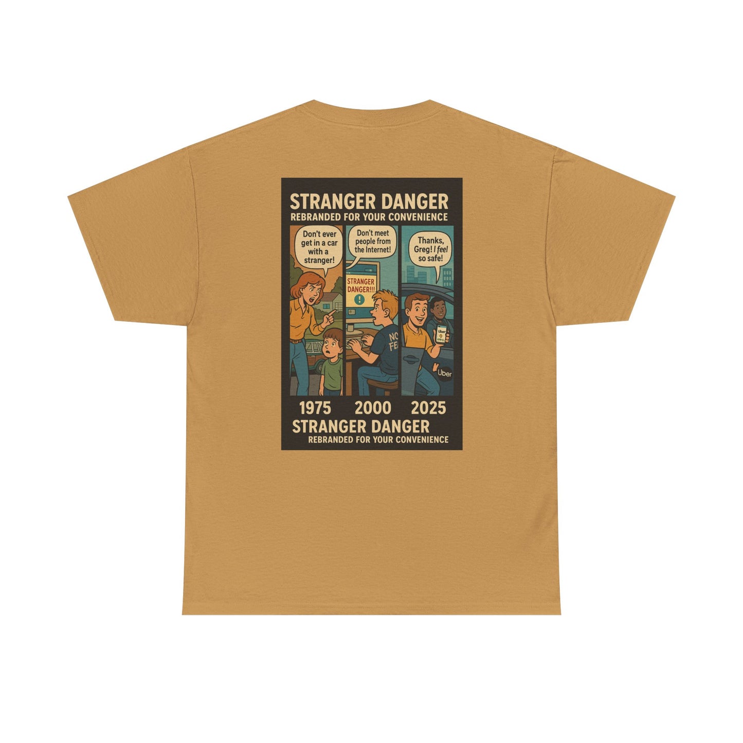 Stranger Danger Unisex Heavy Cotton Tee - Fun Vintage Graphic T-Shirt