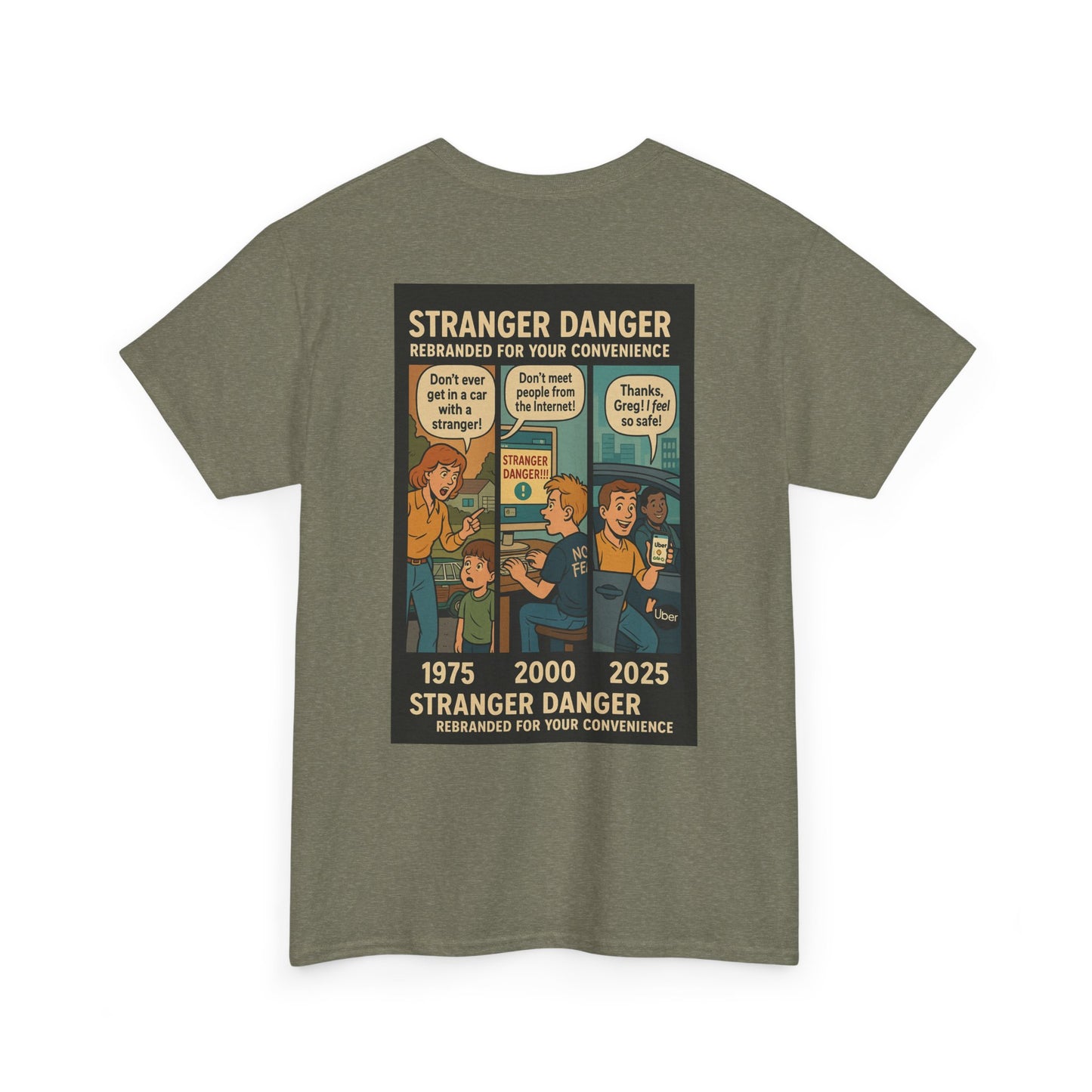 Stranger Danger Unisex Heavy Cotton Tee - Fun Vintage Graphic T-Shirt