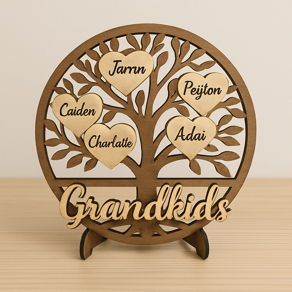 Custom “Grandkids” Wooden Family Tree – Perfect Mother’s Day Gift!
