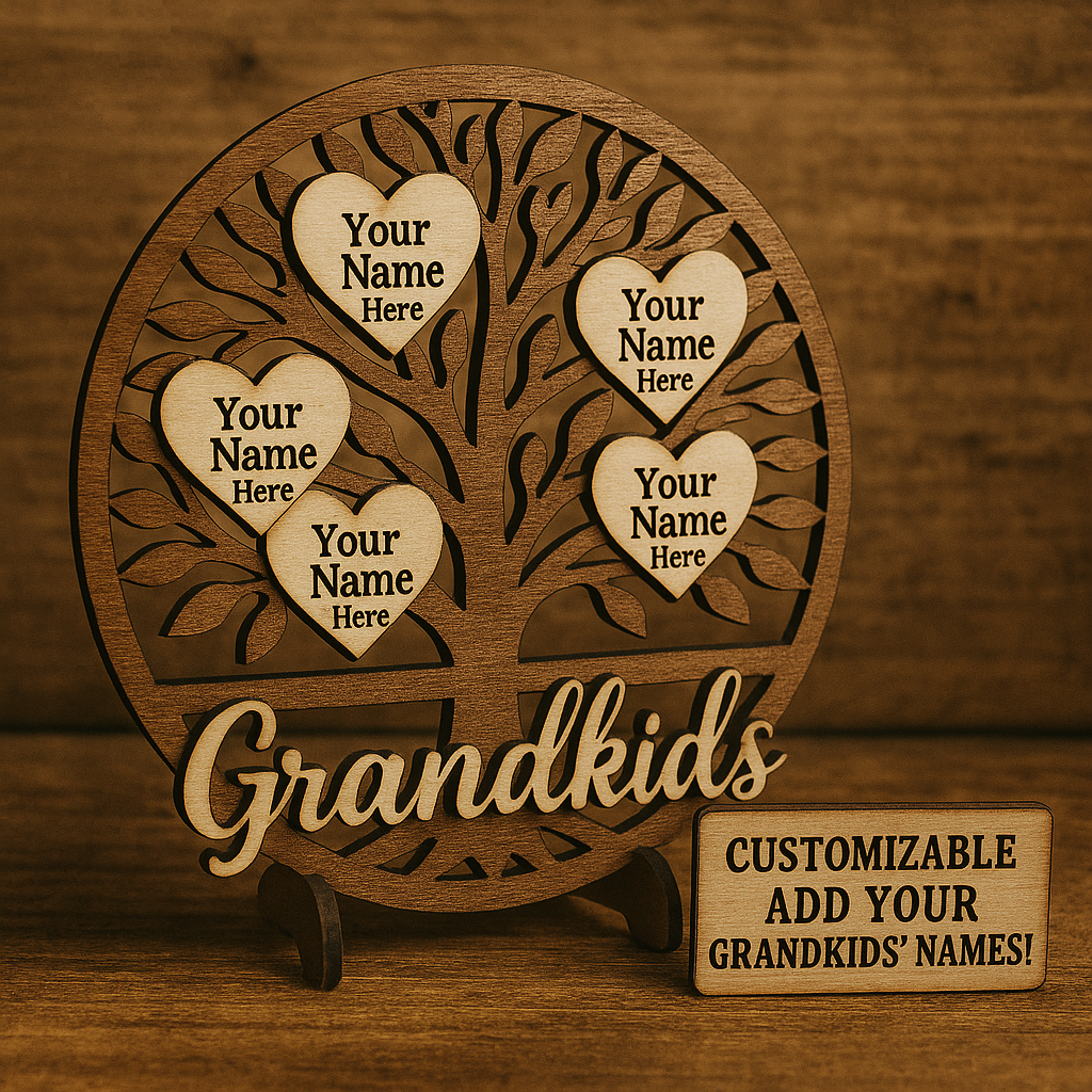 Custom “Grandkids” Wooden Family Tree – Perfect Mother’s Day Gift!