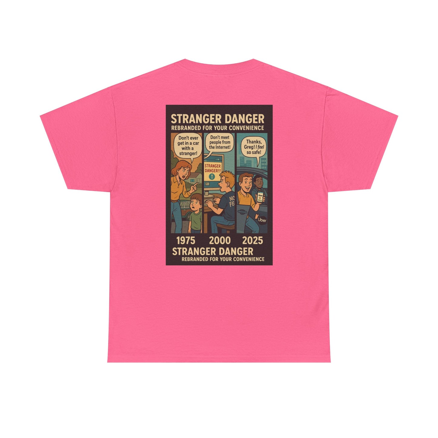 Stranger Danger Unisex Heavy Cotton Tee - Fun Vintage Graphic T-Shirt