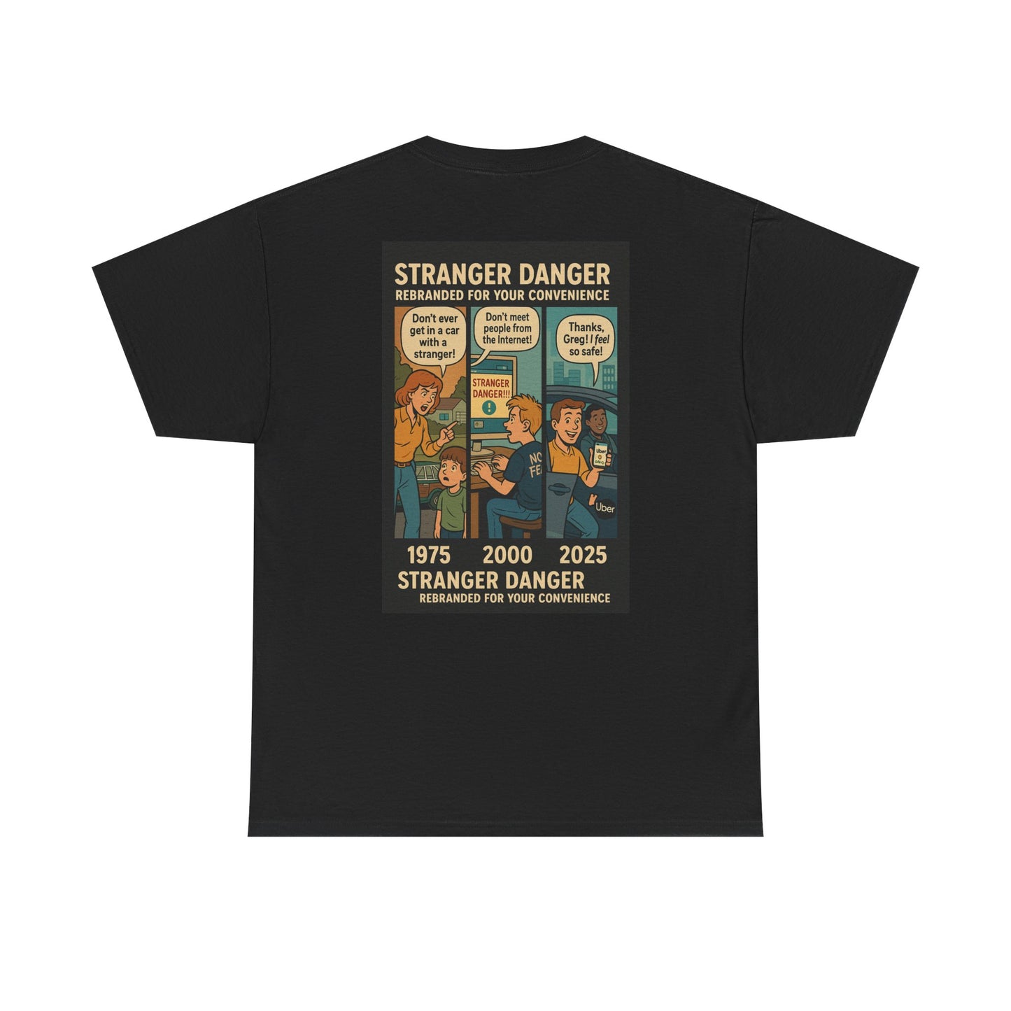 Stranger Danger Unisex Heavy Cotton Tee - Fun Vintage Graphic T-Shirt