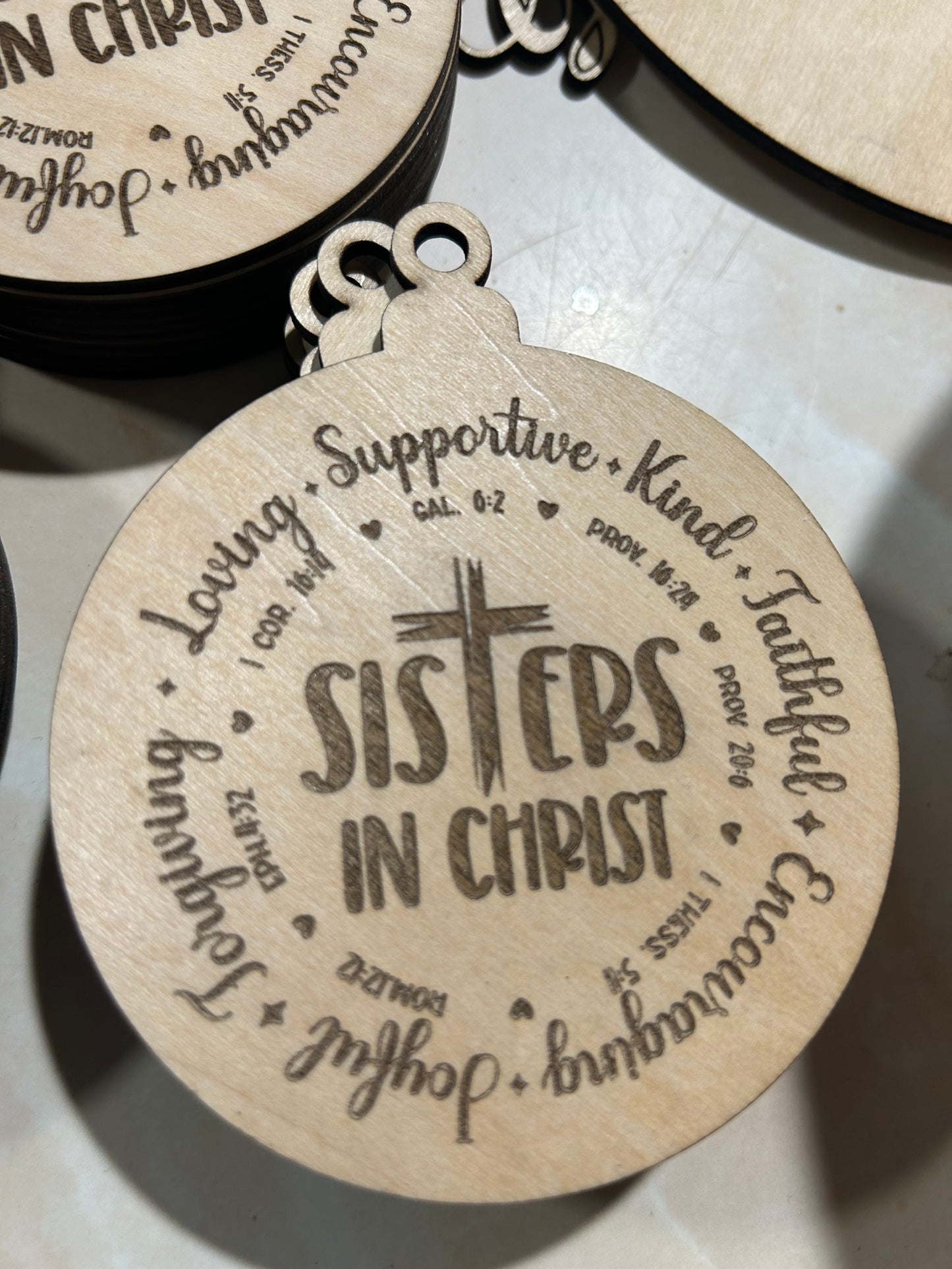 Wooden Ornament- Sisters in Christ
